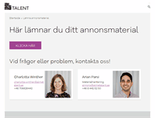 Tablet Screenshot of annons.talentum.se